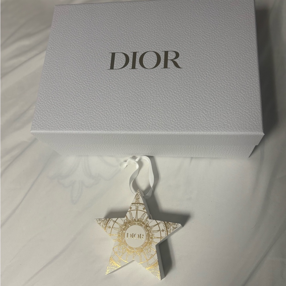 Dior Box and Gold Star Holiday Ornament